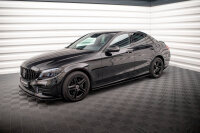 Maxton Design Side skirts extension gloss black - Mercedes C43 / C AMG-Line Limousine W205 Facelift