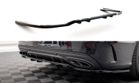 Maxton Design Middle diffuser rear extension DTM Look gloss black - Mercedes C AMG-Line W205 Facelift