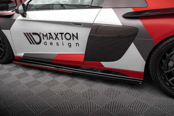 Maxton Design Side skirts extension gloss black - Audi R8 MK2 Facelift