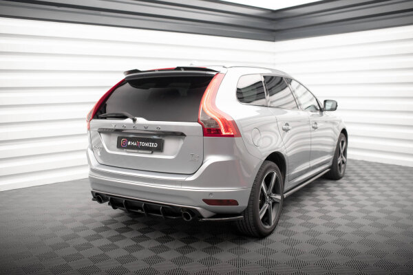 Maxton Design Heckansatz Flaps Diffusor schwarz Hochglanz - Volvo XC60 R-Design MK1 Facelift