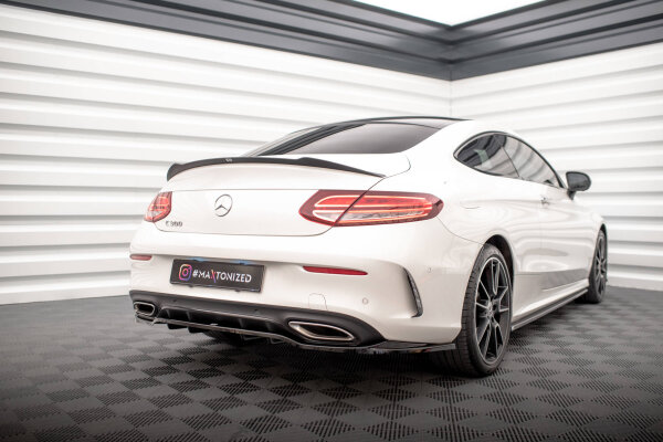 Maxton Design Middle diffuser rear extension DTM Look gloss black - Mercedes C Coupe AMG-Line C205 Facelift