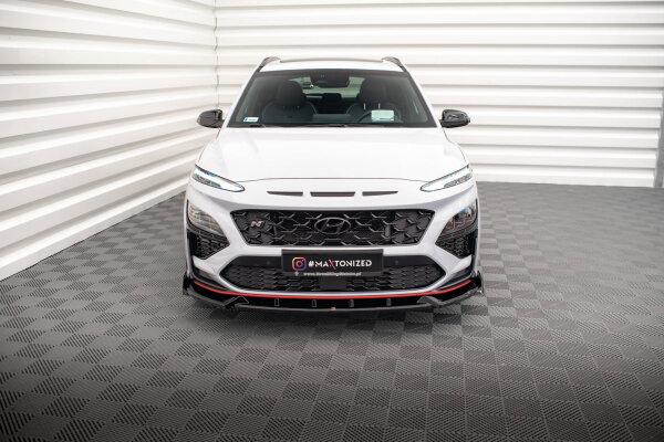 Maxton Design Front extension V.1 gloss black - Hyundai Kona N MK1