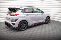 Maxton Design Side skirts extension V.1 + Flaps gloss black - Hyundai Kona N MK1