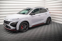 Maxton Design Side skirts extension V.1 + Flaps gloss black - Hyundai Kona N MK1