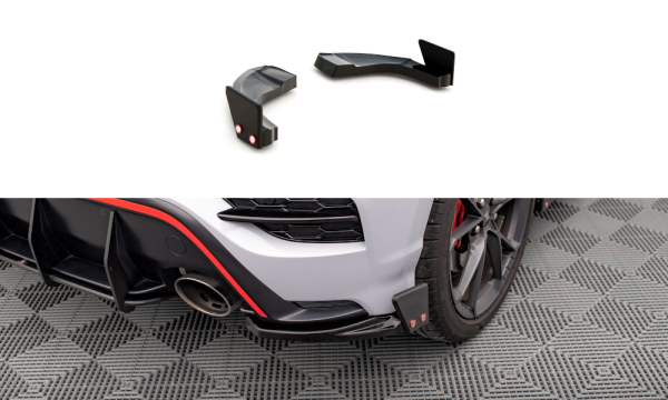 Maxton Design Rear extension Flaps Diffusor V.1 + Flaps gloss black - Hyundai Kona N MK1