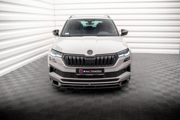 Maxton Design Front extension gloss black - Skoda Karoq Sportline MK1 Facelift