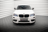 Maxton Design Front extension black gloss - 10-14 BMW X3...