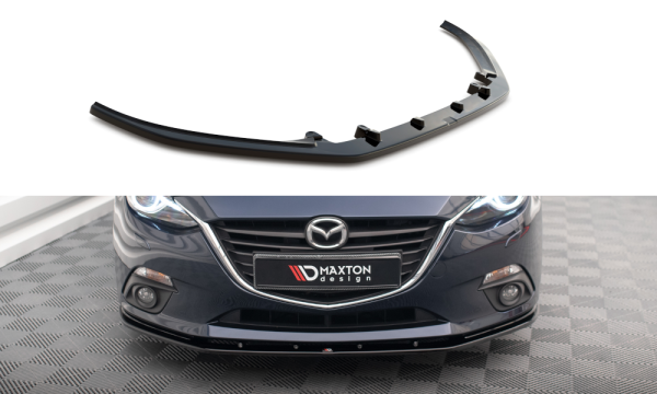 Maxton Design Front extension black gloss - 13-16 Mazda 3 MK3