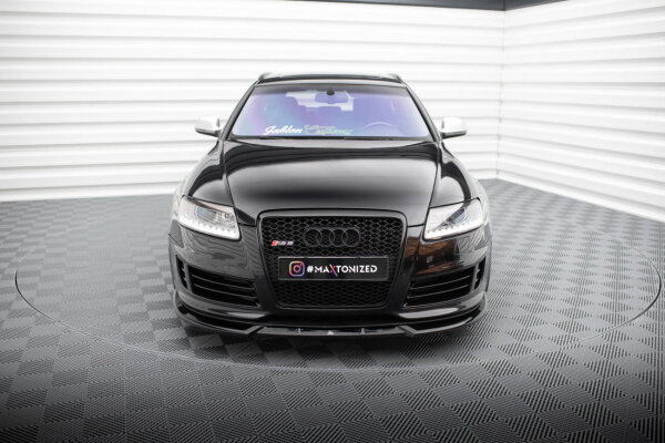 Maxton Design Front extension V.2 gloss black - 07-10 Audi RS6 Avant C6