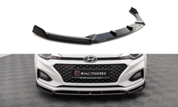 Maxton Design Front extension V.2 gloss black - 18-20 Hyundai I20 MK2 Facelift