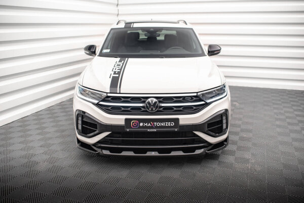 Maxton Design Front extension V.2 gloss black - 21+ VW T-Roc R MK1 Facelift