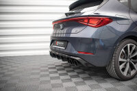 Maxton Design Heckansatz schwarz Hochglanz + Sportauspuff Attrappe schwarz - 20+ Seat Leon FR MK4 Hatchback