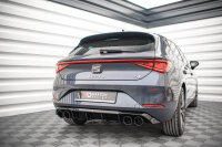 Maxton Design Rear extension gloss black + Sport exhaust dummy black - 20+ Seat Leon FR MK4 Hatchback