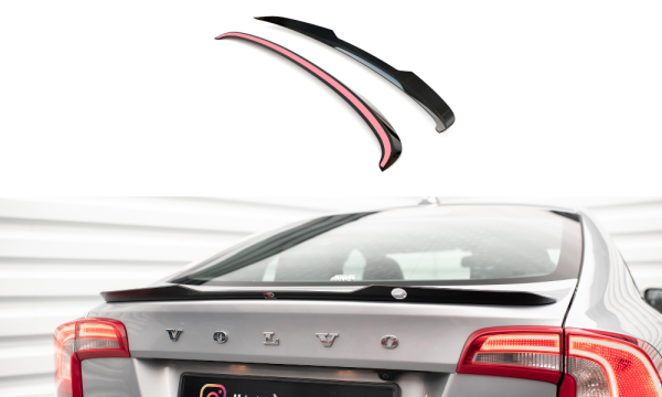 Maxton Design Attachment Rear Spoiler Cap black gloss - 10-14 Volvo S60 R-Design MK2