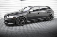 Maxton Design Side skirts extension Street Pro + Flaps black - 07-10 Audi RS6 C6 Avant