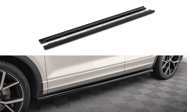 Maxton Design Side skirts extension black gloss - 21+ VW T-Roc R MK1 Facelift