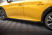 Maxton Design Seitenschweller Ansatz Street Pro + Flaps rot - 19+ Peugeot 208 GT MK2