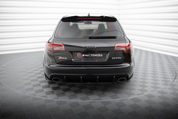 Maxton Design Rear extension Flaps Diffusor black - 07-10 Audi RS6 C6 Avant