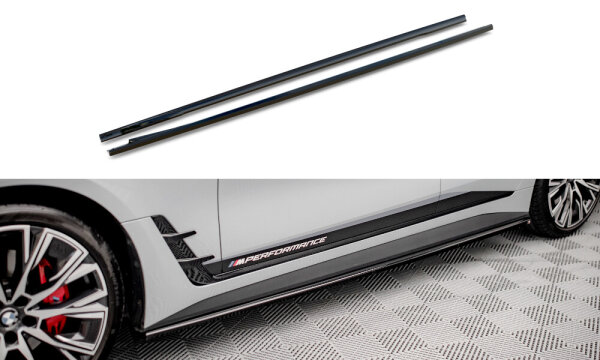 Maxton Design Side Skirt extensions V.2 black gloss - 21+ BMW i4 G26 M-Package