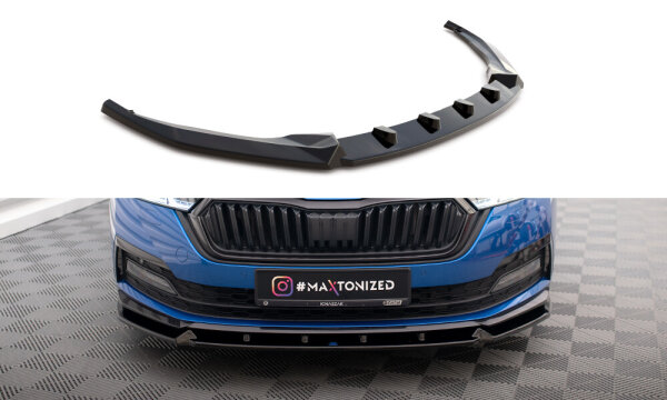 Maxton Design Front extension V.1 black - 19+ Skoda Octavia Sportline MK4