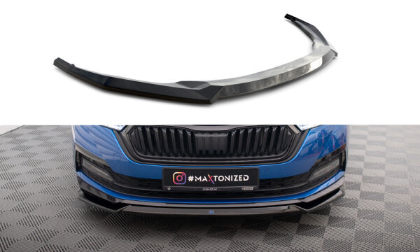 Maxton Design Front extension V.2 black - 19+ Skoda Octavia Sportline MK4