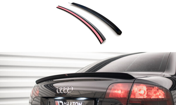 Maxton Design Attachment Rear Spoiler Cap black gloss - 04-08 Audi A4 B7 Limousine S-Line