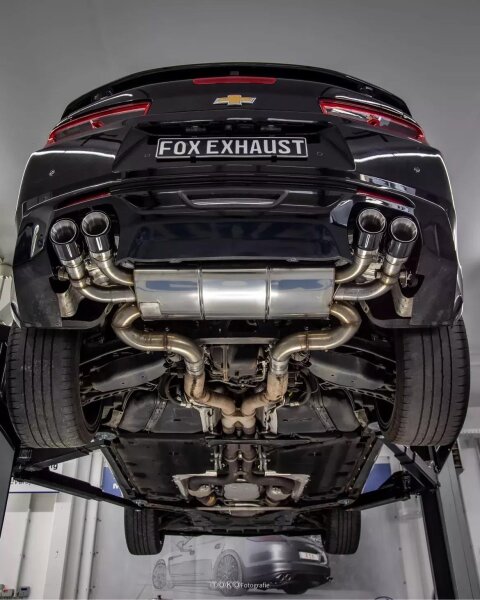 FOX Final Silencer with 2 exhaust flaps black 2x100 Typ 25 - 18+ Chevrolet Camaro A1XC