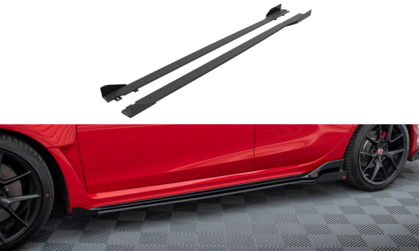 Maxton Design Street Pro Seitenschweller Ansatz schwarz + Flaps - 23+ Honda Civic Type-R FL5