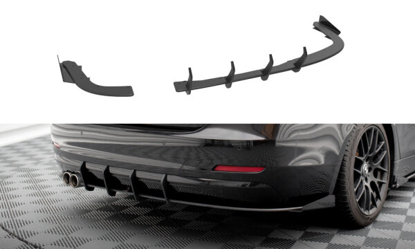 Maxton Design Street Pro Rear Bumper + Flaps red - 14-17 BMW 4 Series F36 Gran Coupe