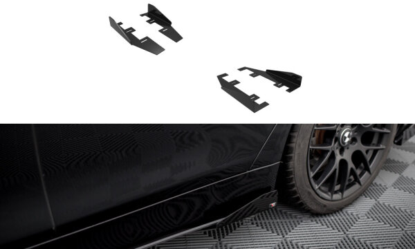 Maxton Design Side Flaps black gloss - 14-17 BMW 4 Series F36 Gran Coupe