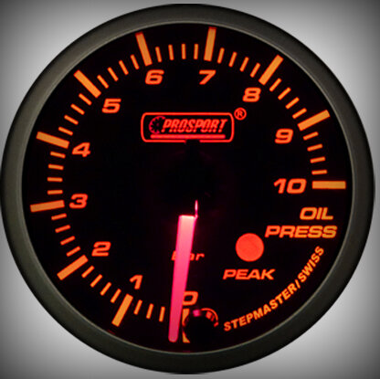 Prosport Racing Premium Series oil pressure 52 mm, orange-white, Smoked