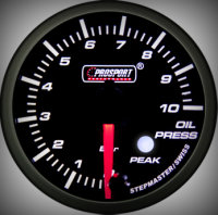 Prosport Racing Premium Series oil pressure 60 mm, blue-white, Smoked