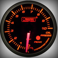 Prosport Racing Premium Serie Öldruck 60 mm, orange-weiß, Smoked