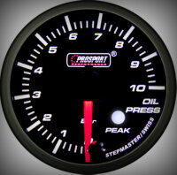Prosport Racing Premium Series oil pressure 60 mm, orange-white, Smoked