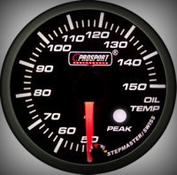 Prosport Racing Premium Serie Öltemperatur 52 mm, blau-weiß, Smoked