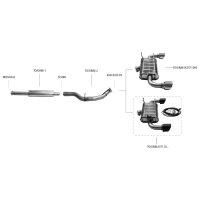 Bastuck Rear silencer with single tailpipe LH+RH 1x...