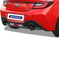 Bastuck Rear silencer with single tailpipe LH+RH 1x Ø110 mm, Carbon, cut 25° (RACE design) with exhaust flap - 22+ Toyota GR86