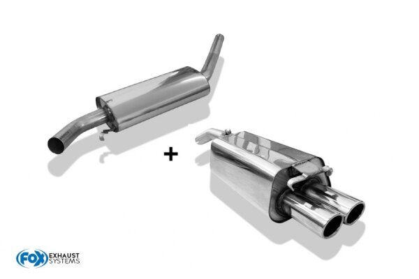 FOX front silencer + final silencer - 2x76 Typ 16 - Audi 100/A6 C3/C4 (FWD)