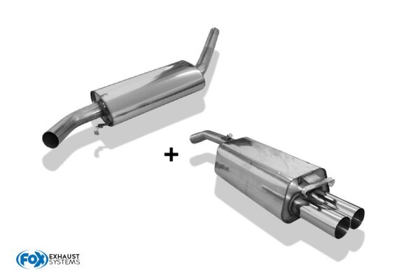 FOX front silencer + final silencer - 2x76 Typ 10 - Audi 100/A6 C3/C4 (FWD)