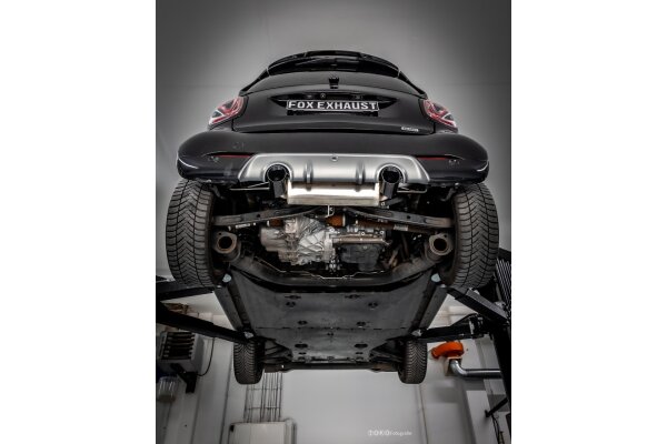 FOX Endschalldämpfer quer inkl. Flexstück 1x90 Typ 25 schwarz emalliert - Smart Fortwo 453 mit Brabus Heckansatz