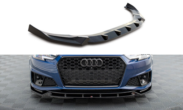 Maxton Design Front extension V.1 black gloss - 19+ Audi A4 B9 Competition