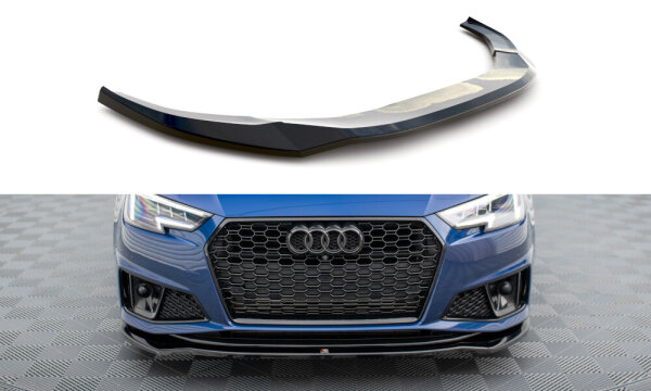 Maxton Design Front extension V.2 black gloss - 19+ Audi A4 B9 Competition