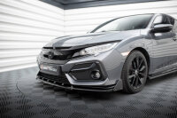 Maxton Design Cup Front Lip black + Flaps - 17-22 Honda Civic Sport MK10