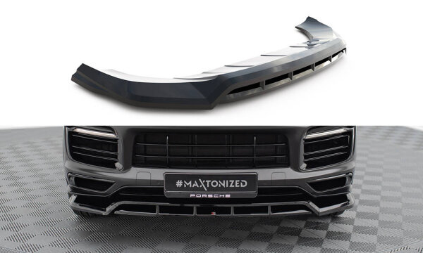 Maxton Design Cup Front Lip black gloss - 18-21 Porsche Cayenne Sport Design MK3