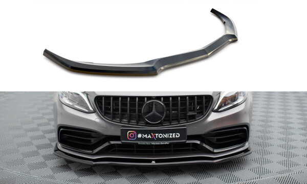 Maxton Design Cup Front Lip V.1 black gloss - 18-21 Mercedes C63 W205 AMG Facelift