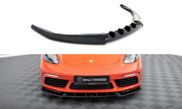 Maxton Design Cup Front Lip V.1 black gloss - 16+ Porsche 718 Cayman 982C