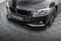 Maxton Design Front Flaps schwarz Hochglanz - 14-17 BMW 4er Serie F36 Gran Coupe