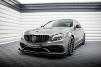 Maxton Design Front Flaps black gloss - 18-21 Mercedes AMG C63 W205