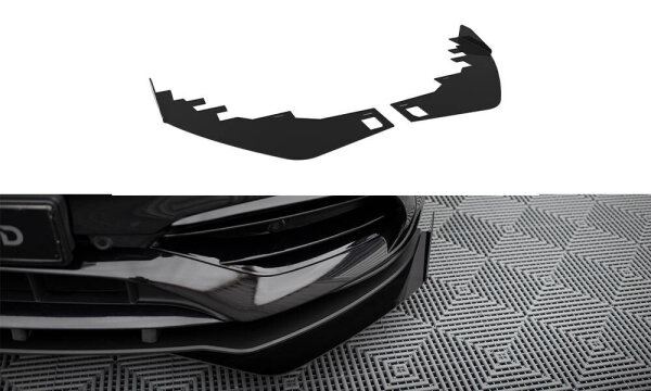 Maxton Design Front Flaps schwarz Hochglanz - 15-18 Mercedes A W276 AMG-Line