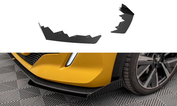 Maxton Design Front Flaps black gloss - 19+ Peugeot 208 GT MK2